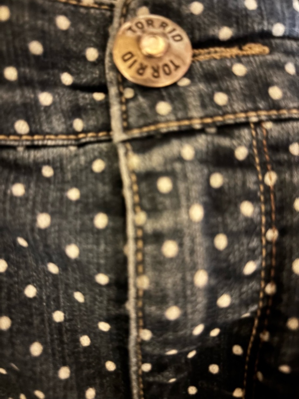 Torrid Polka Dot Stretch Denim Jegging Jeans Side Zip Ankle Pants Size 24